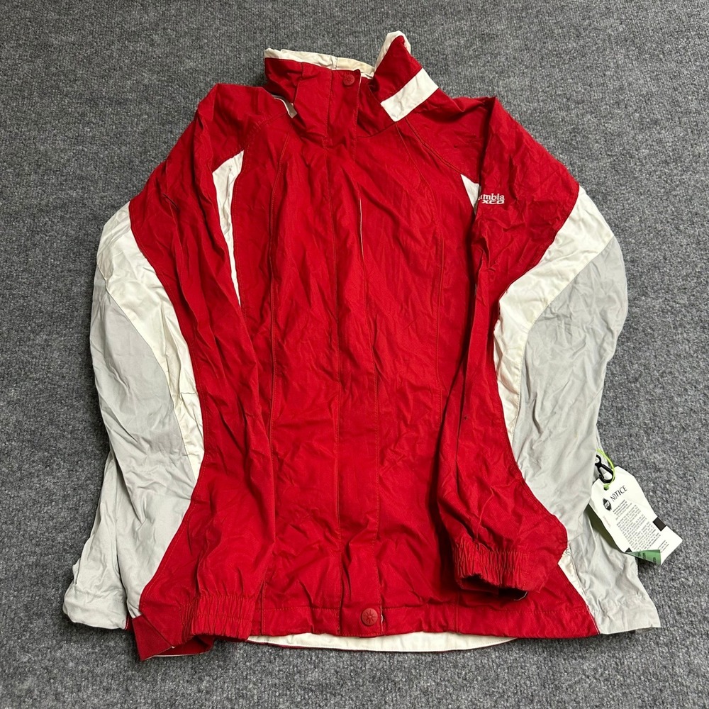 Columbia Jacket Womens Size L Red White Interchange Storm Dry Insulated Outdoor